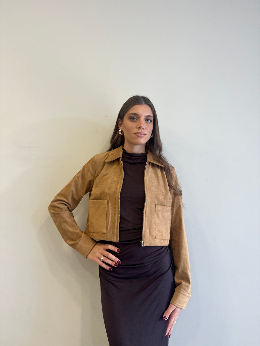 GLAMOROUS Giacca eco daino cuoio