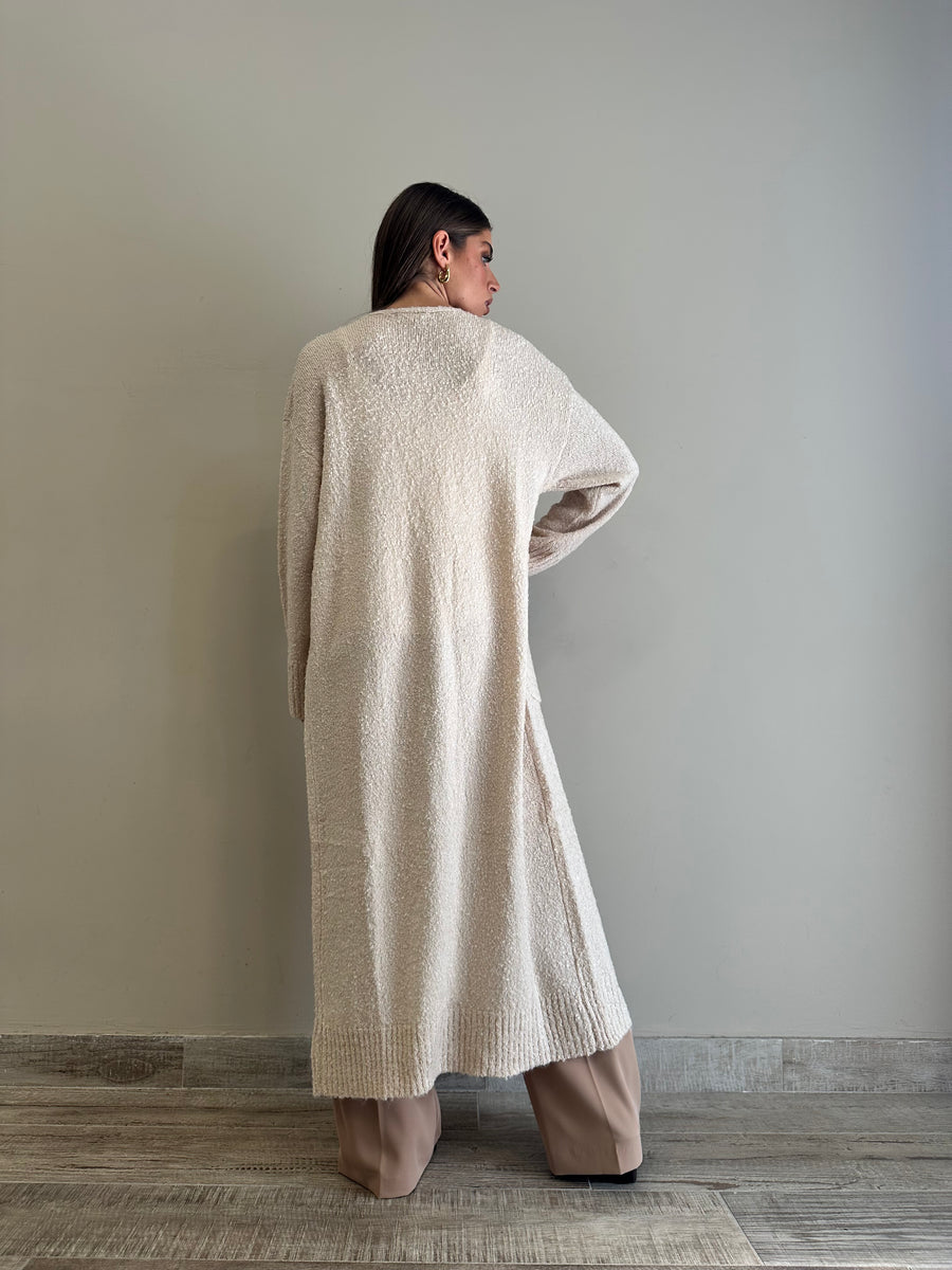 GLAMOROUS Cardigan lungo crema