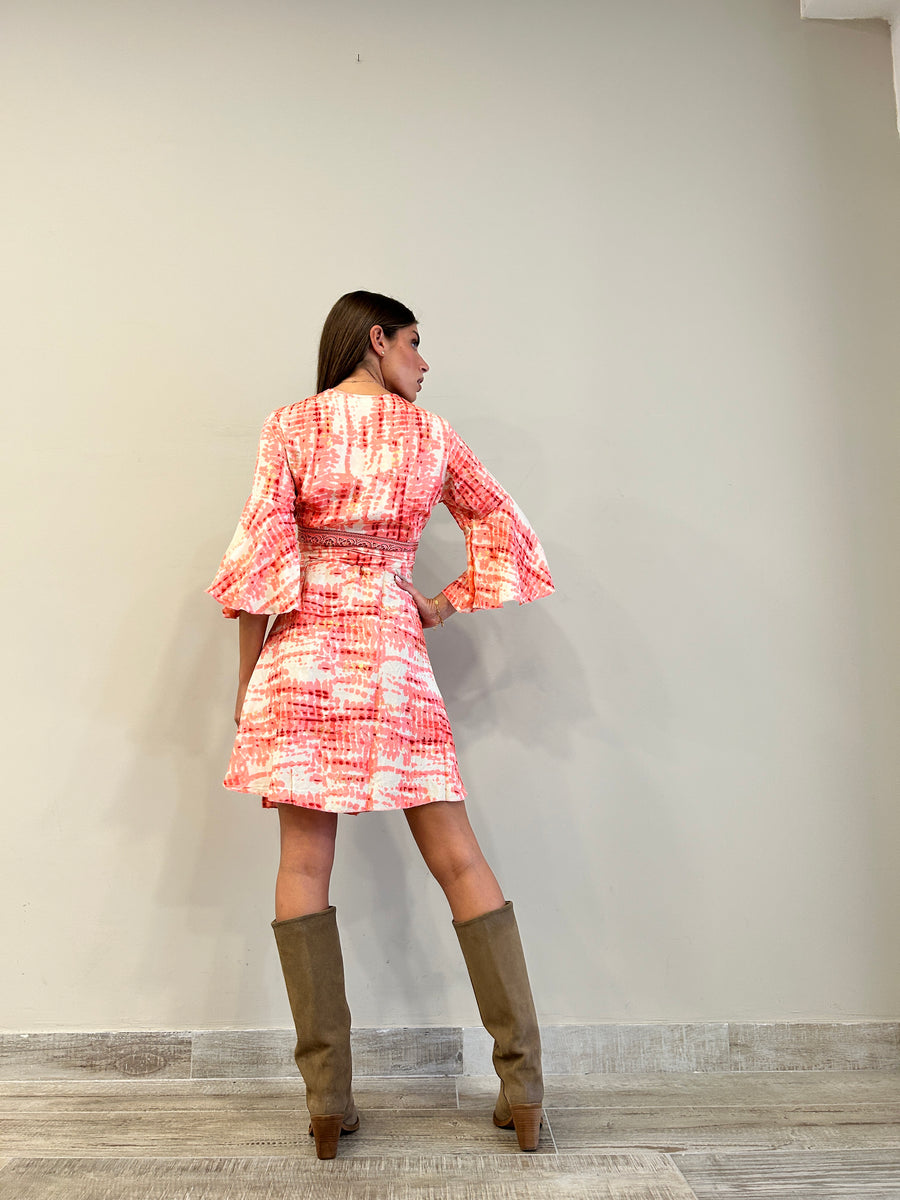 FREELOVE Abito Kimono corto seta Gipsy Coral