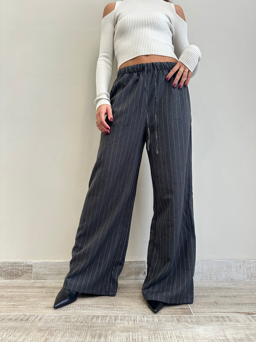 GLAMOROUS Pantalone gessato grigio
