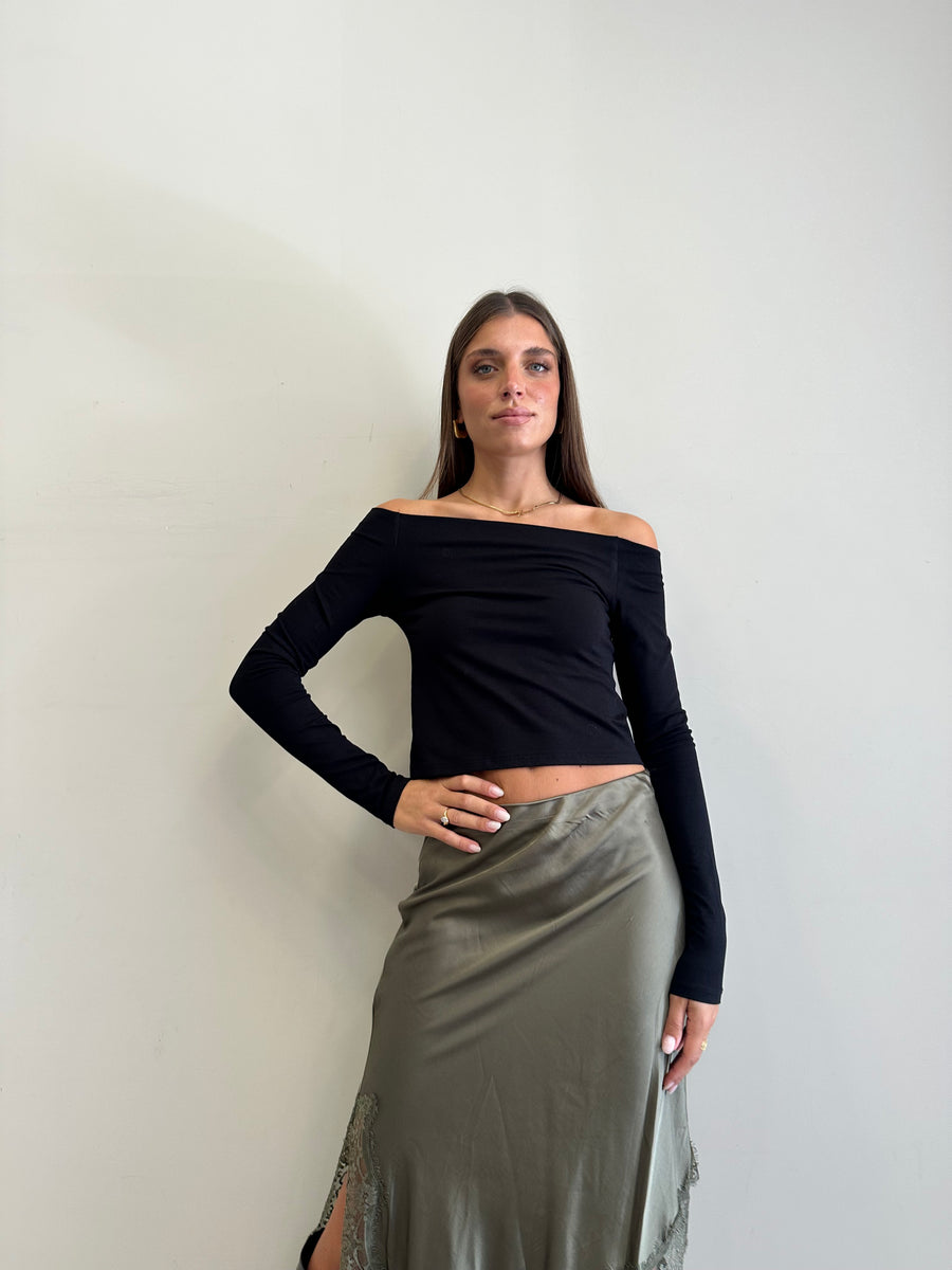 LMN Crop elasticizzato nero