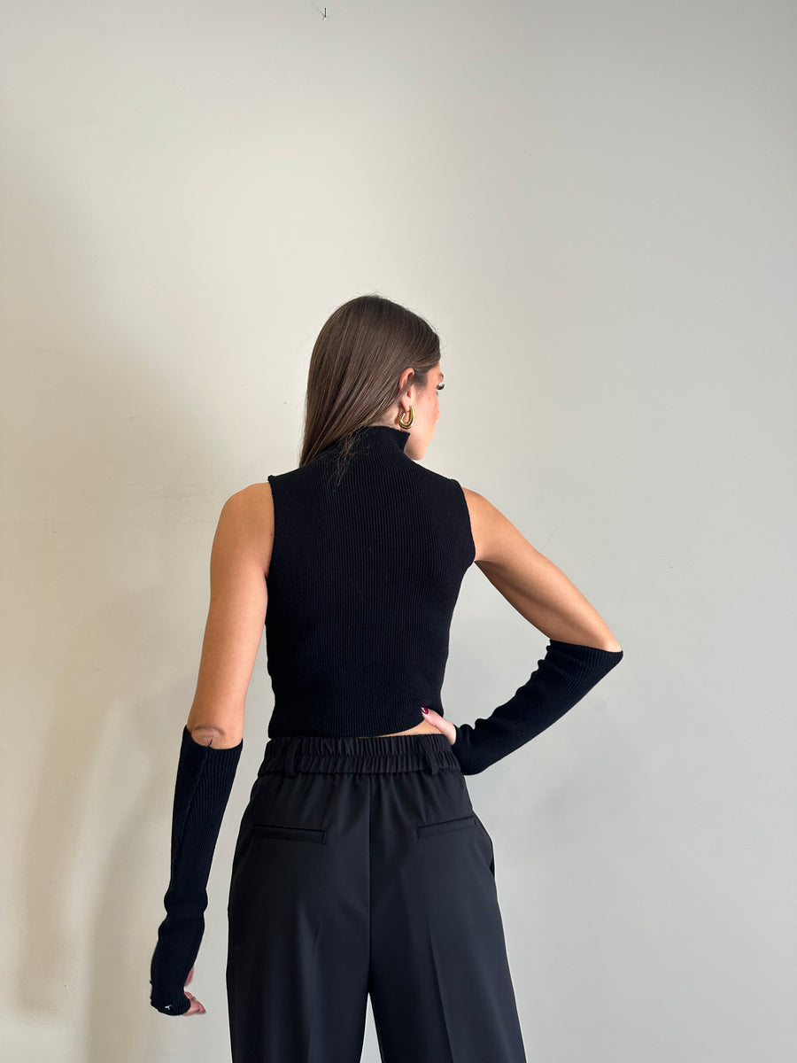 GIPSY INSIDE Smanicato nero con manicotti