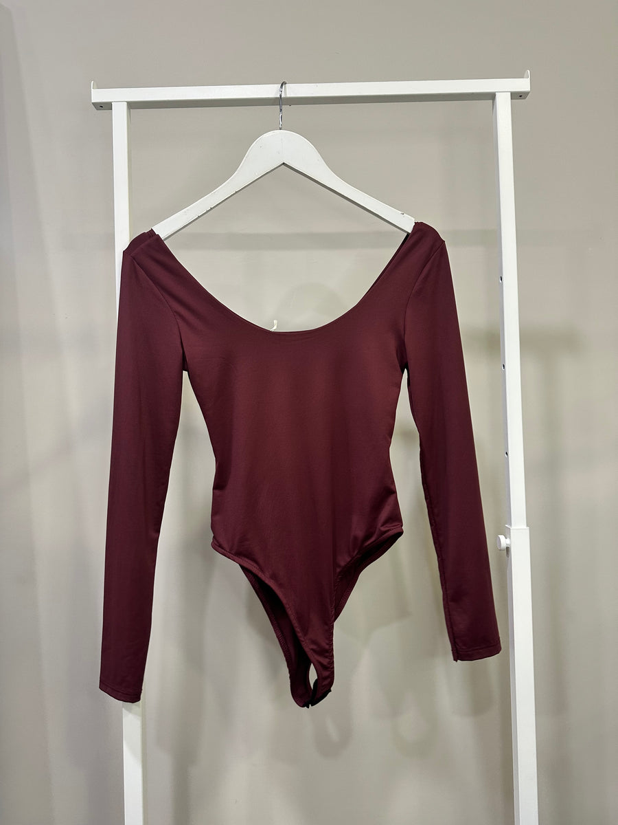 GIPSY INSIDE Body manica lunga bordeaux
