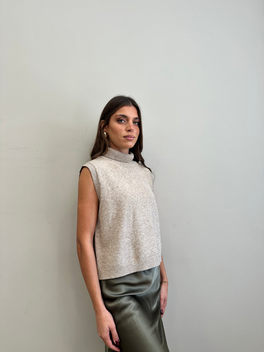 GIPSY INSIDE Smanicato dolcevita tortora