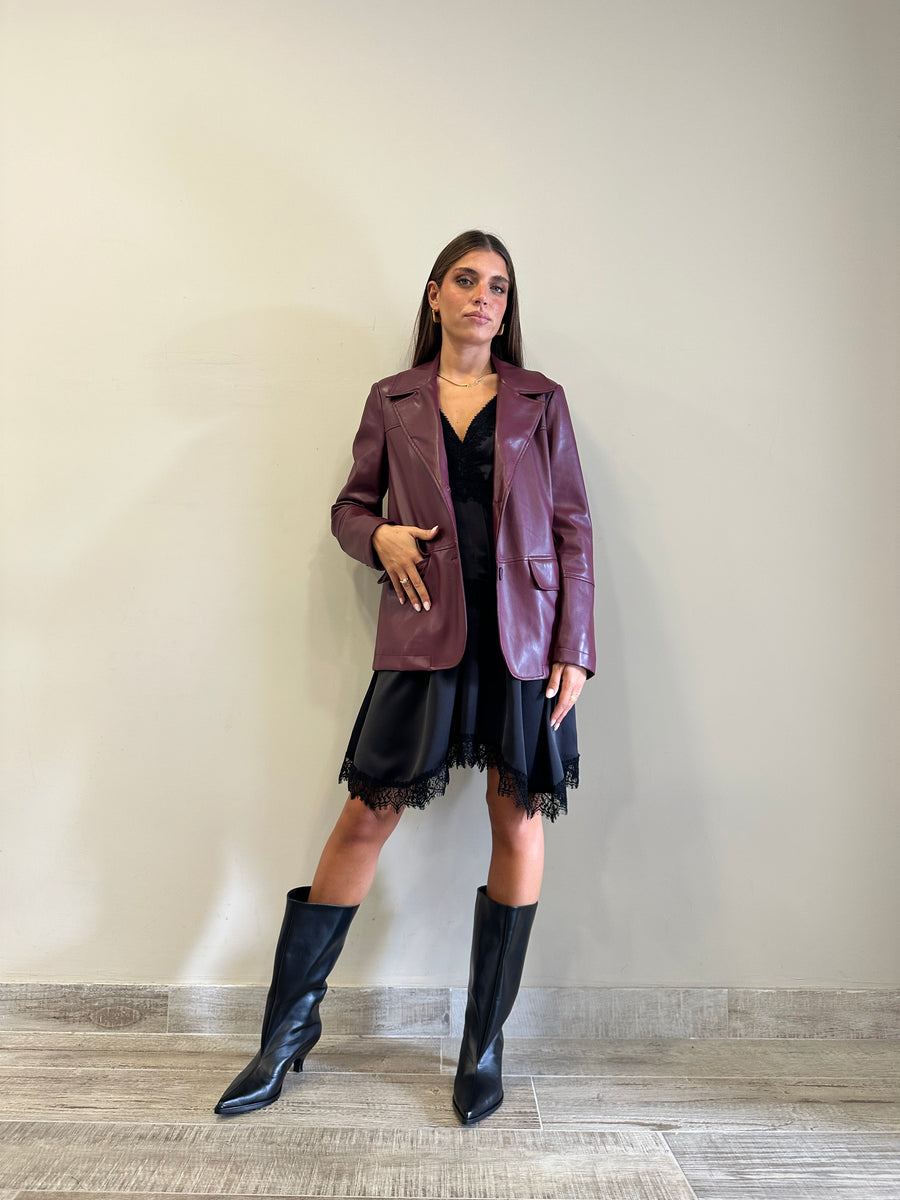 MOTEL Blazer ecopelle bordeaux