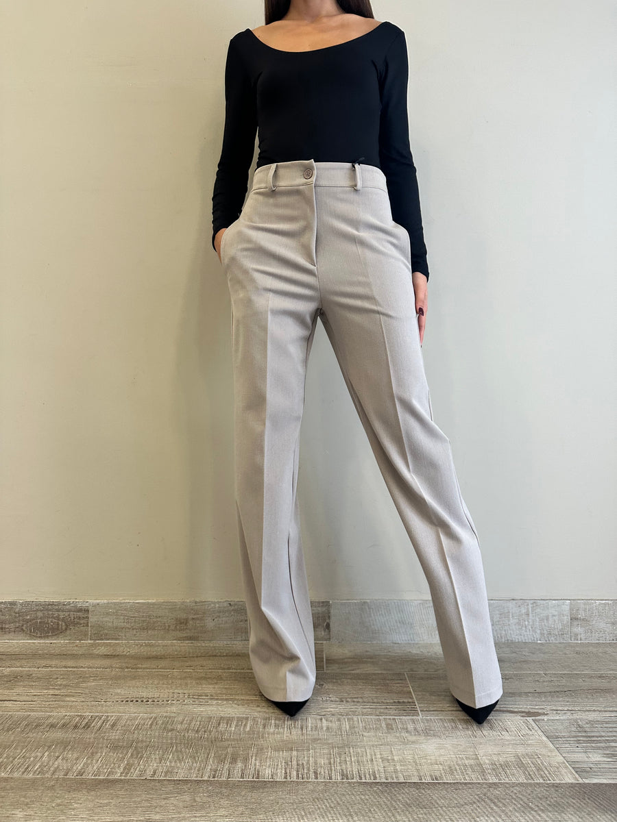 LE STREGHE Pantalone tortora chiaro