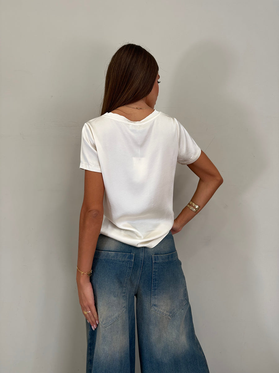 MOTEL T-shirt satin burro