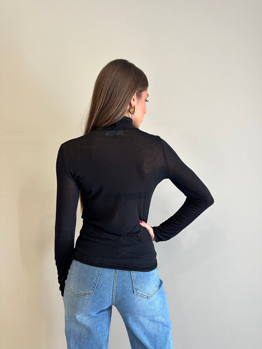 GIPSY INSIDE Cashmerina collo alto nero