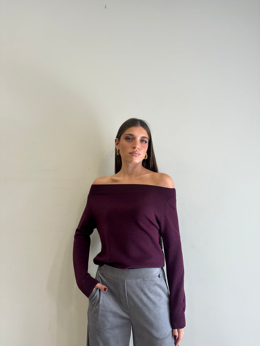 GIPSY INSIDE Maglia scollo dritto bordeaux