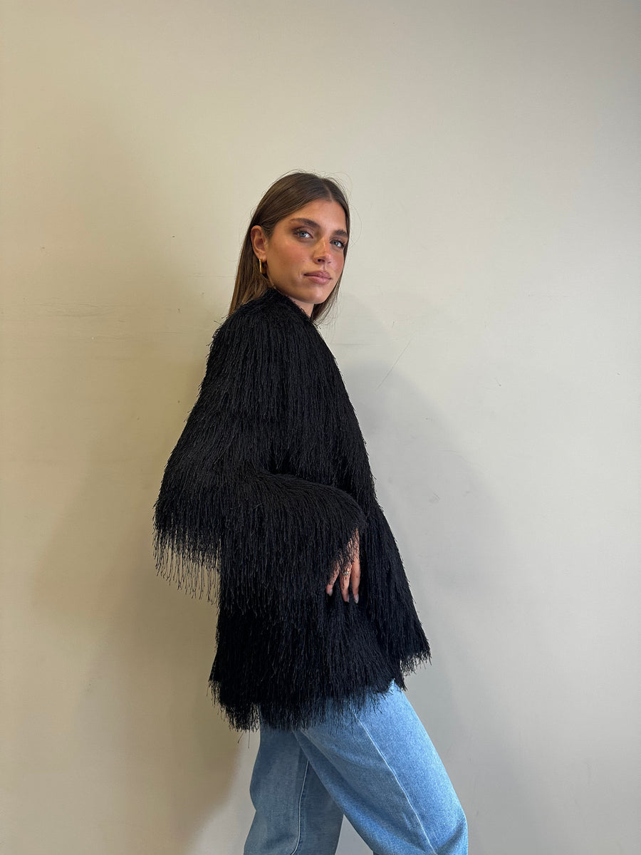 LMN Blazer sfrangiato nero