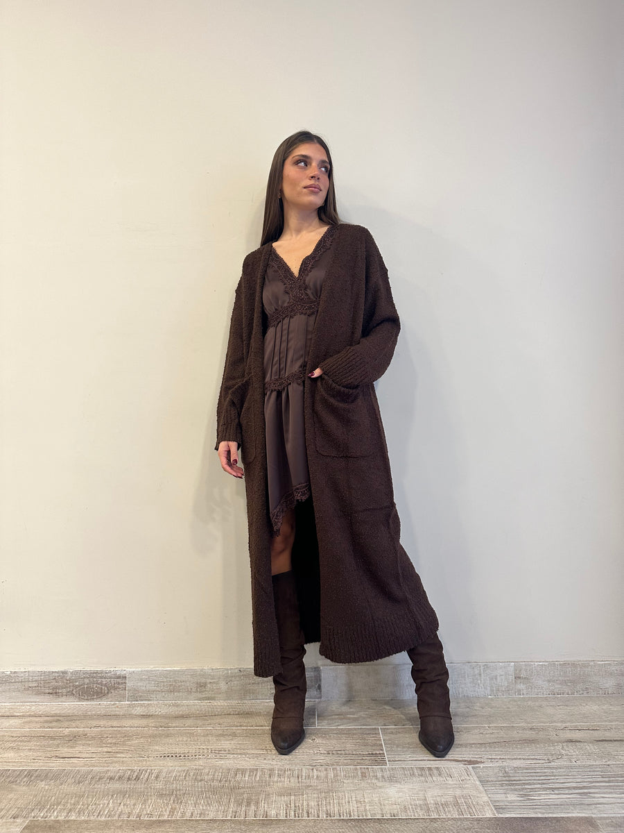GLAMOROUS Cardigan lungo moro