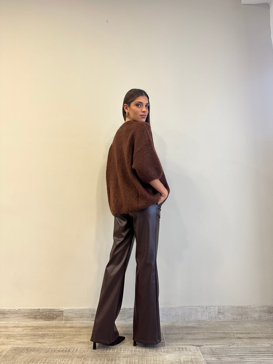 DIXIE Maglia mohair cioccolato