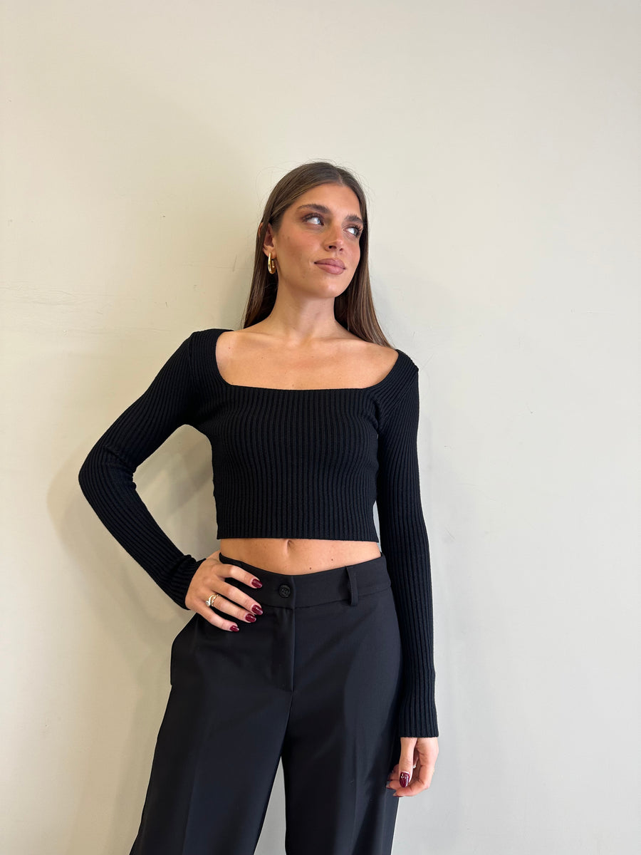 GIPSY INSIDE Maglia crop nero