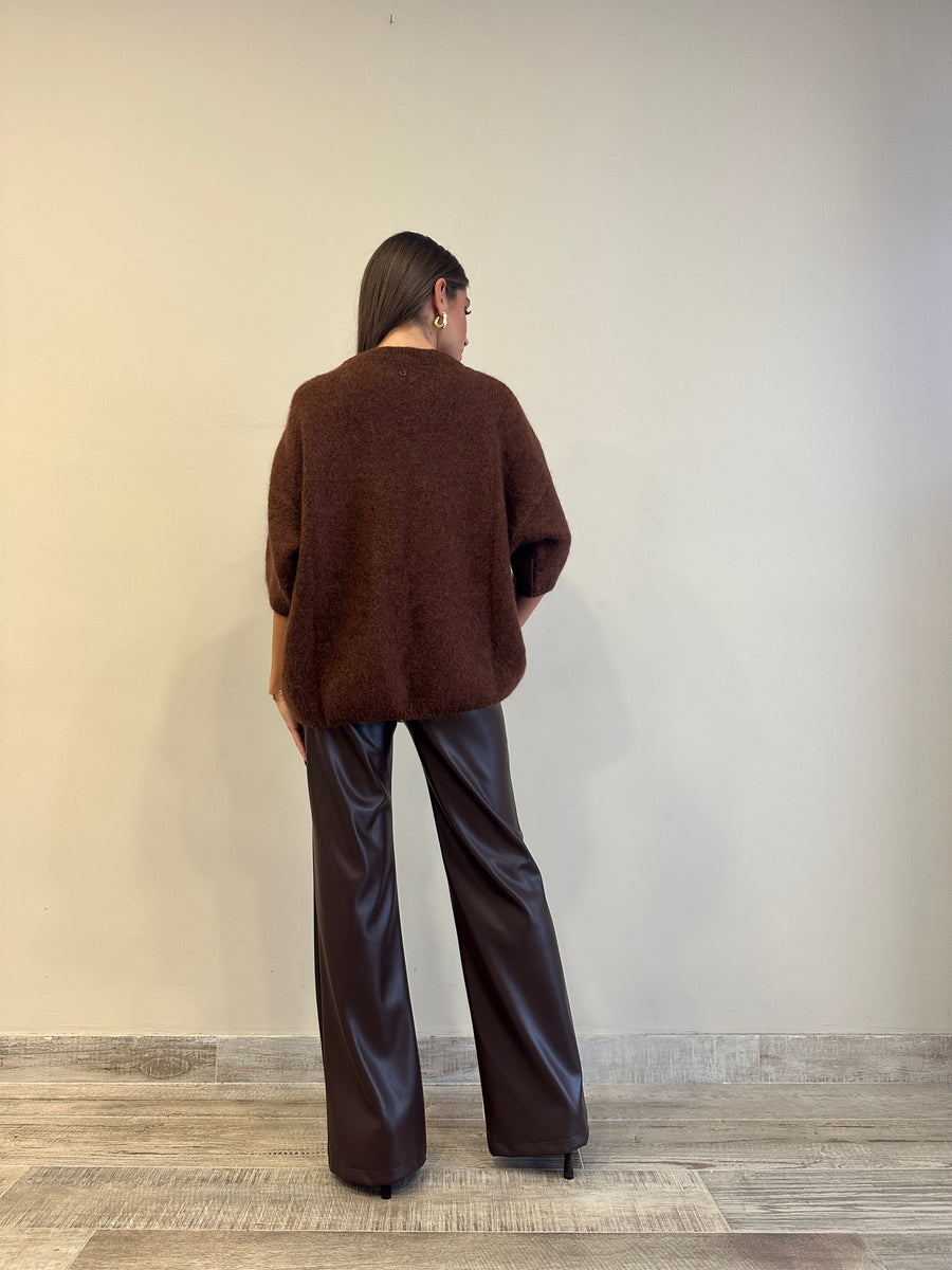 DIXIE Maglia mohair cioccolato