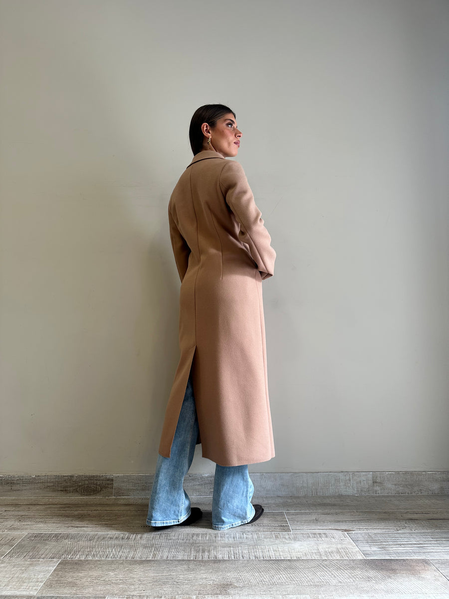 MOTEL Cappotto lungo doppiopetto camel