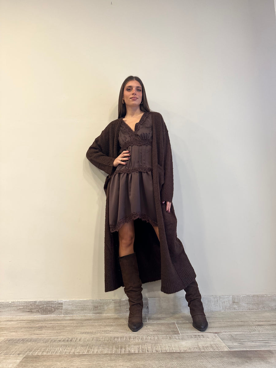 GLAMOROUS Cardigan lungo moro