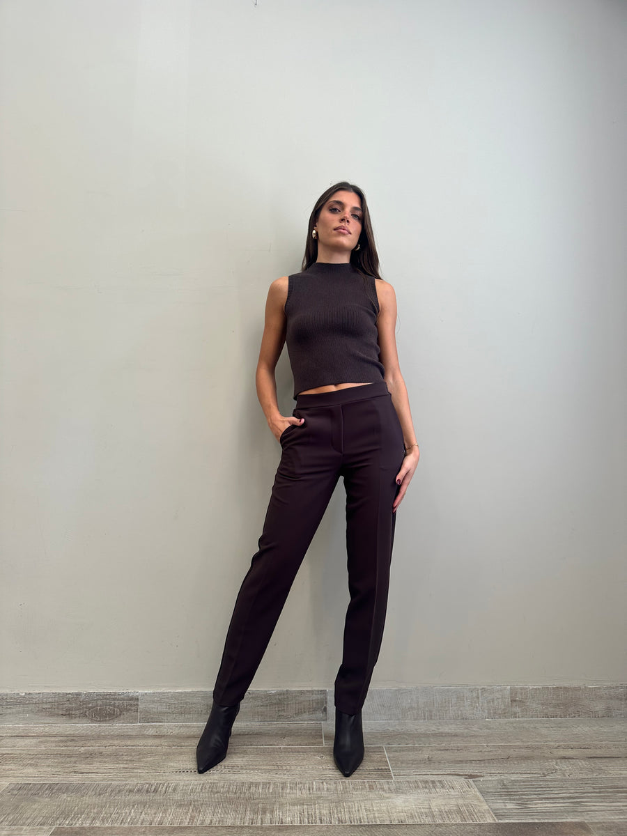 LE STREGHE Pantalone sigaretta moro