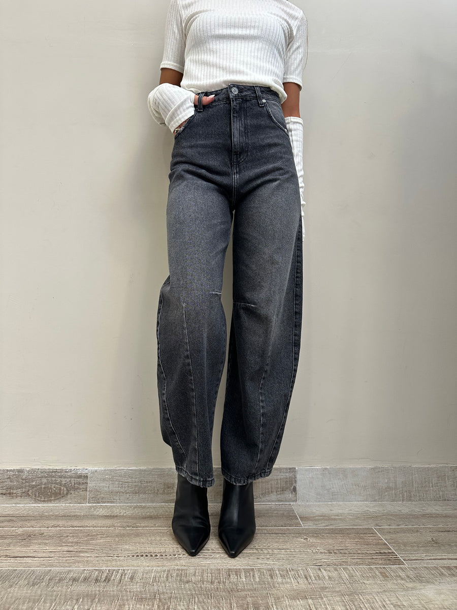 DIXIE Jeans barrel grigio