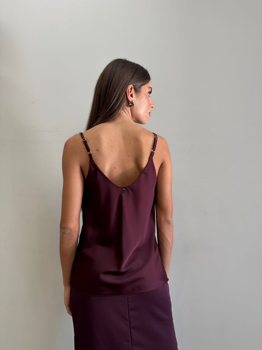 DIXIE Top satin bordeaux