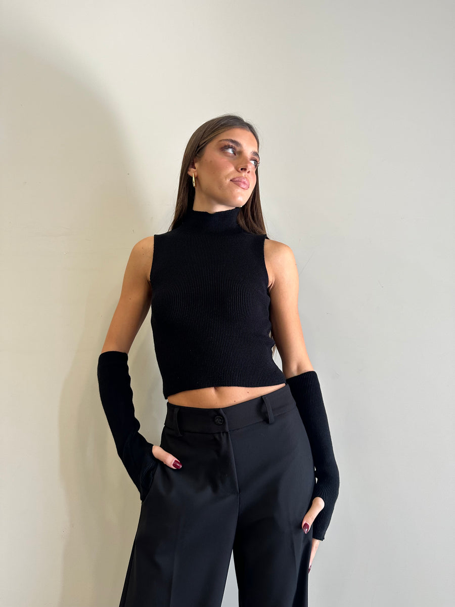 GIPSY INSIDE Smanicato nero con manicotti