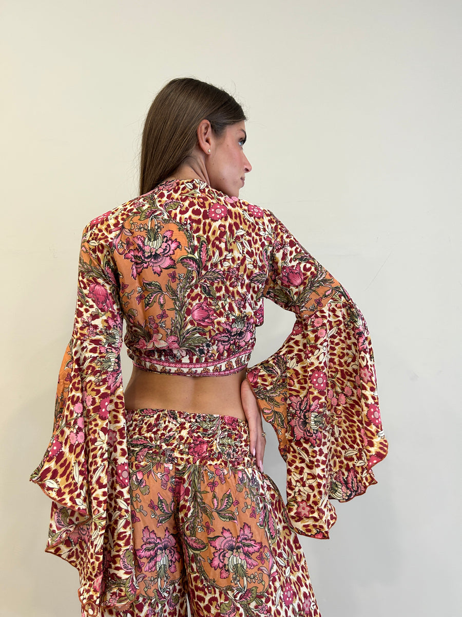 FREELOVE Gipsy Top Seta Flower Leo Pink