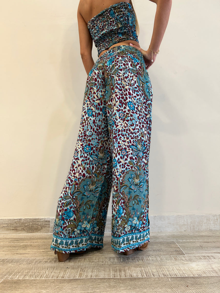 FREELOVE Panta Freelove Seta Flower Leo Turquoise