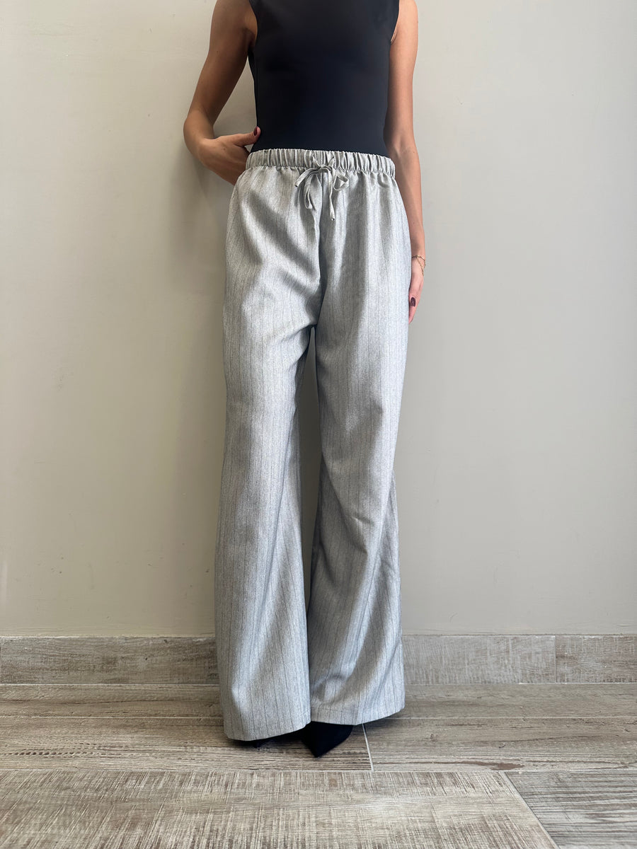 GLAMOROUS Pantalone gessato grigio chiaro