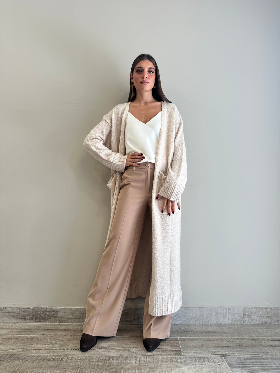 GLAMOROUS Cardigan lungo crema