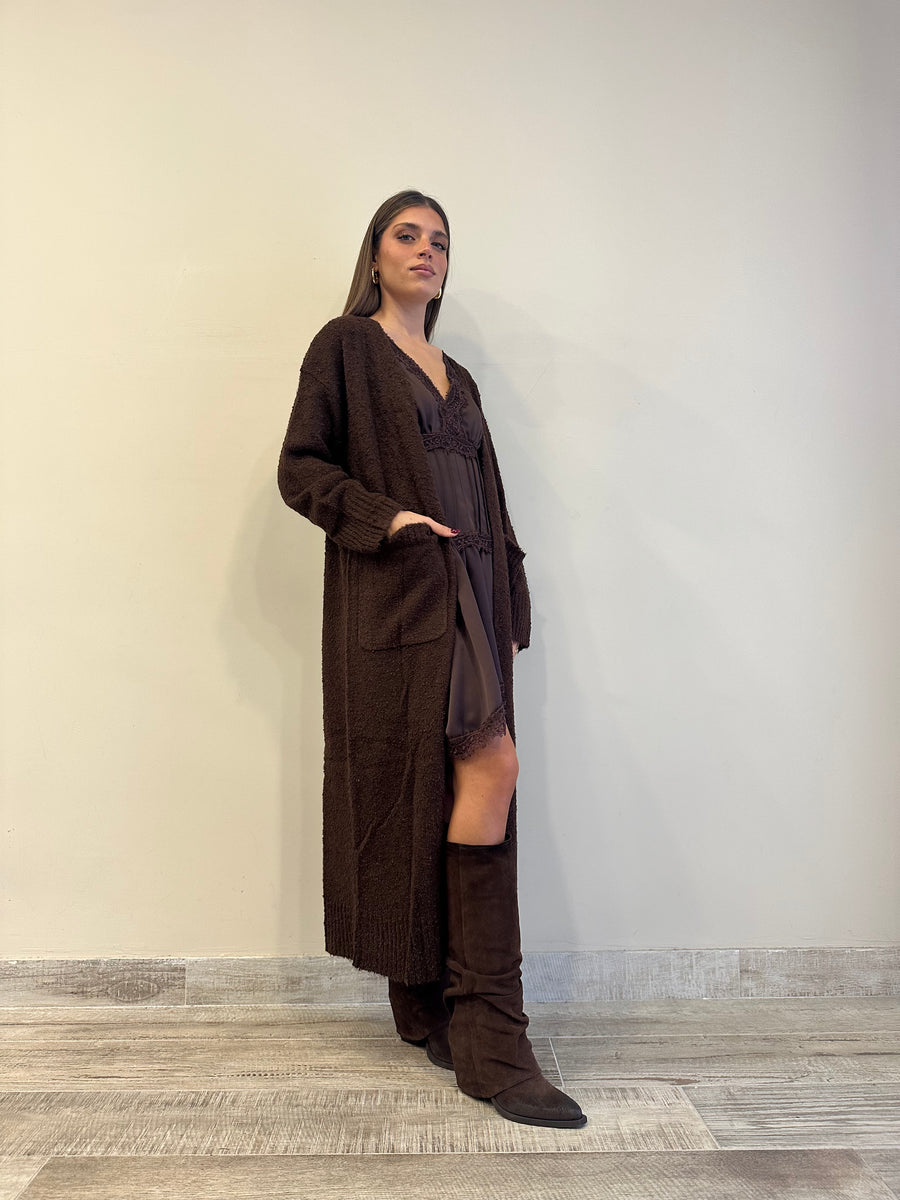 GLAMOROUS Cardigan lungo moro