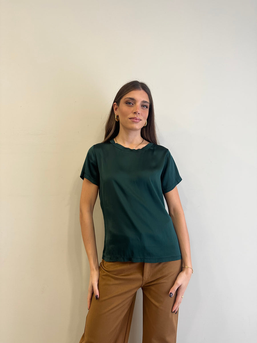 MOTEL Blusa satin verde