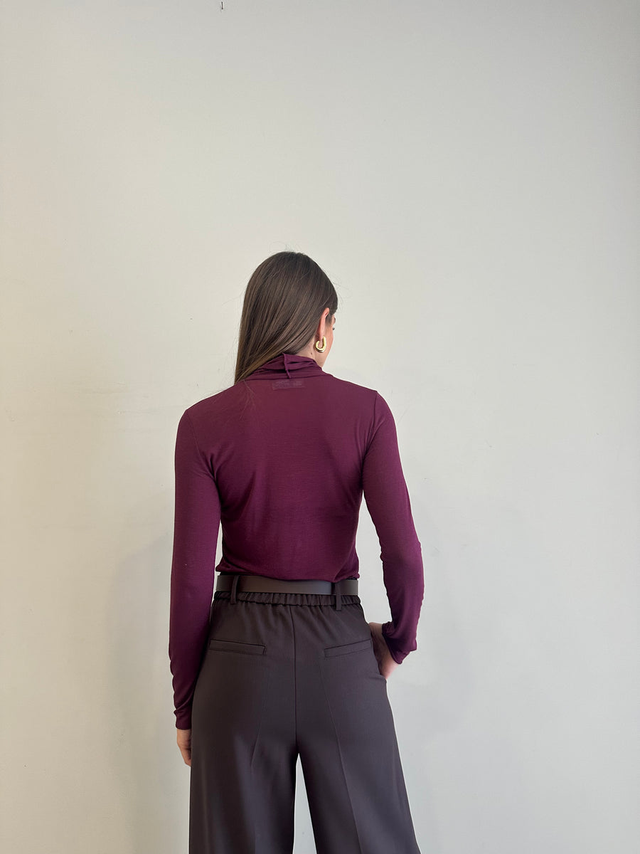 GIPSY INSIDE Cashmerina collo alto bordeaux