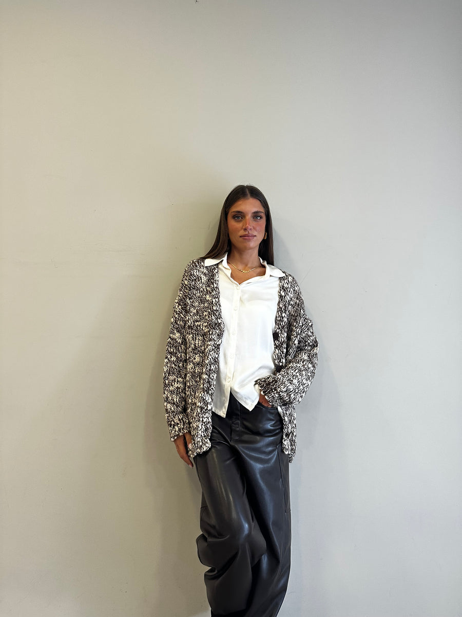 MOTEL Cardigan over melange   panna/moro