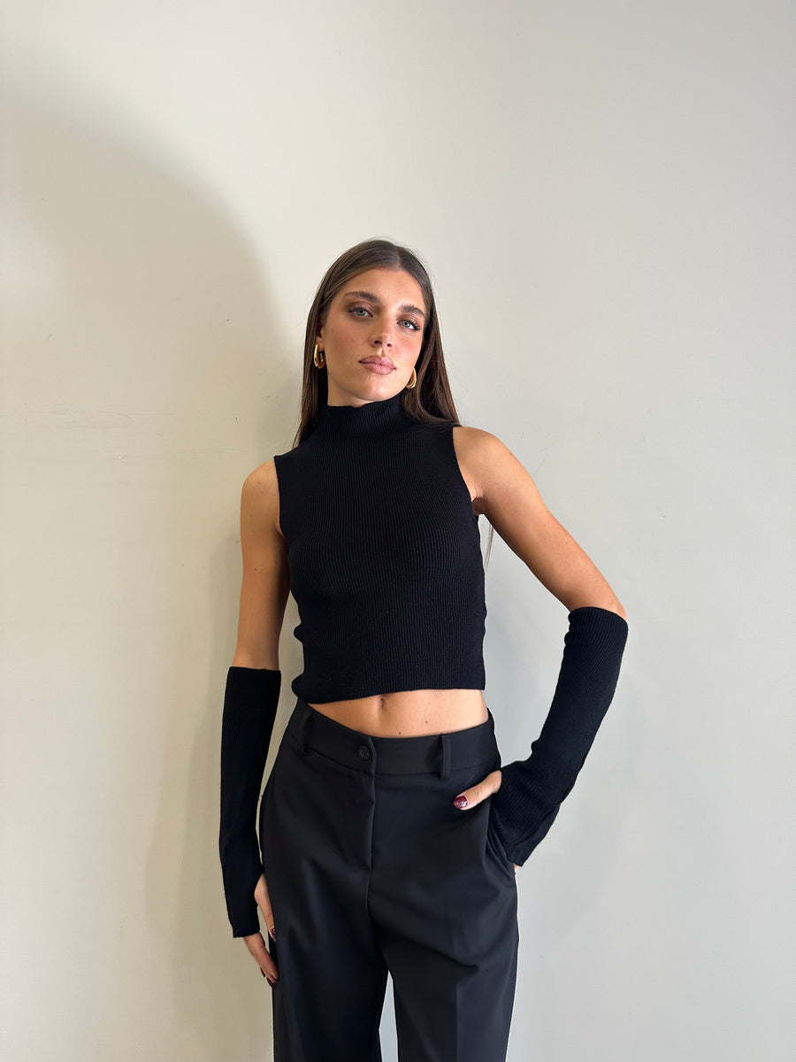 GIPSY INSIDE Smanicato nero con manicotti