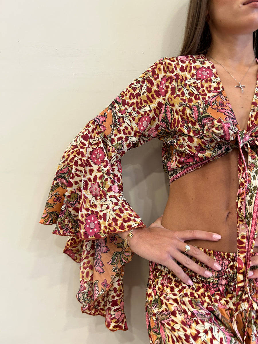 FREELOVE Gipsy Top Seta Flower Leo Pink