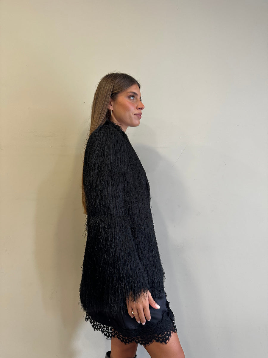 LMN Blazer sfrangiato nero