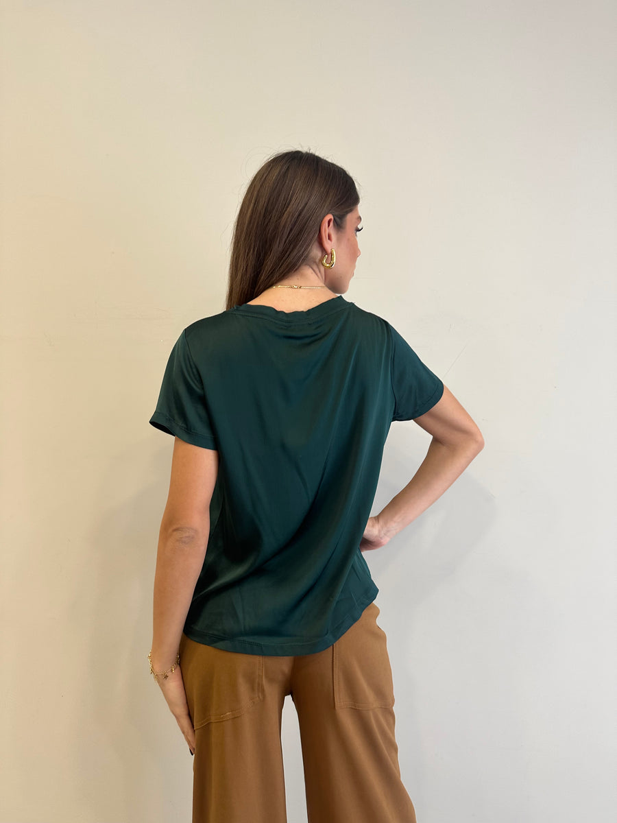 MOTEL Blusa satin verde