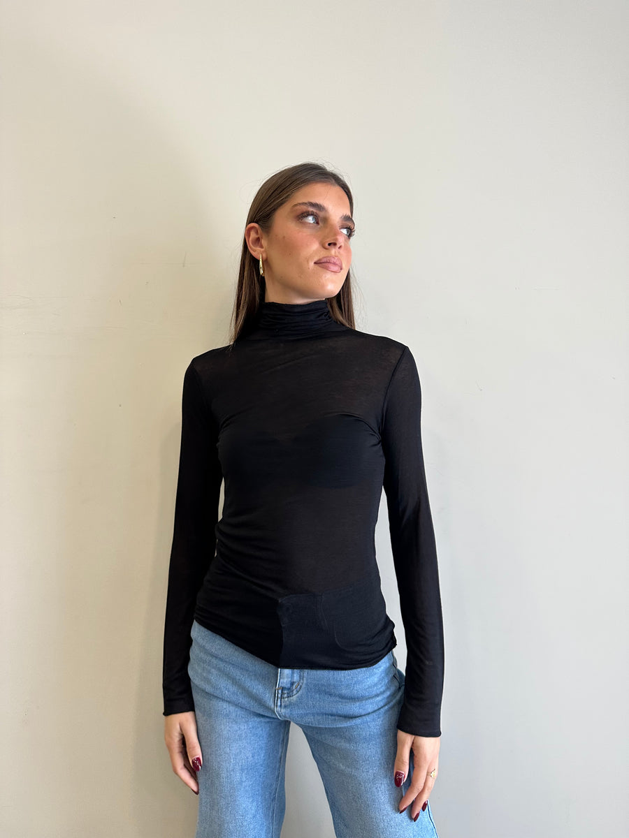 GIPSY INSIDE Cashmerina collo alto nero