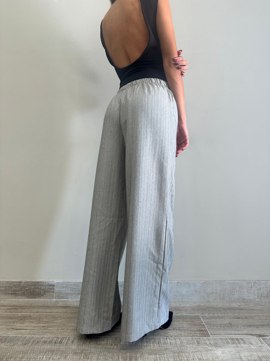 GLAMOROUS Pantalone gessato grigio chiaro