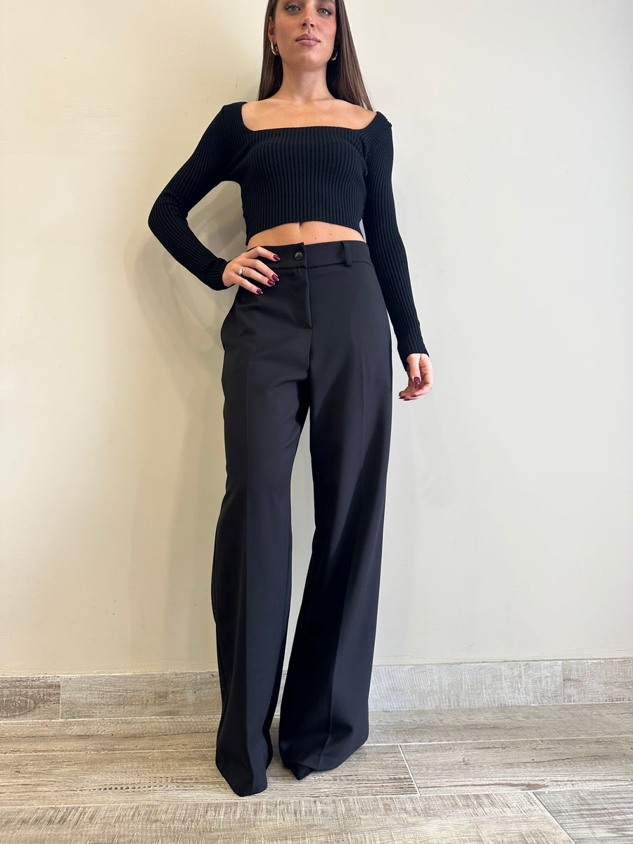 MOTEL Pantalone palazzo nero