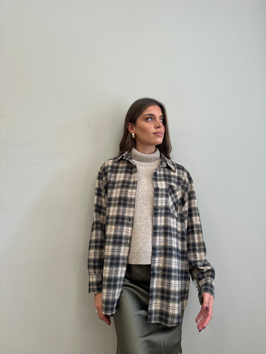 GIPSY INSIDE Camicia quadri moro/verde