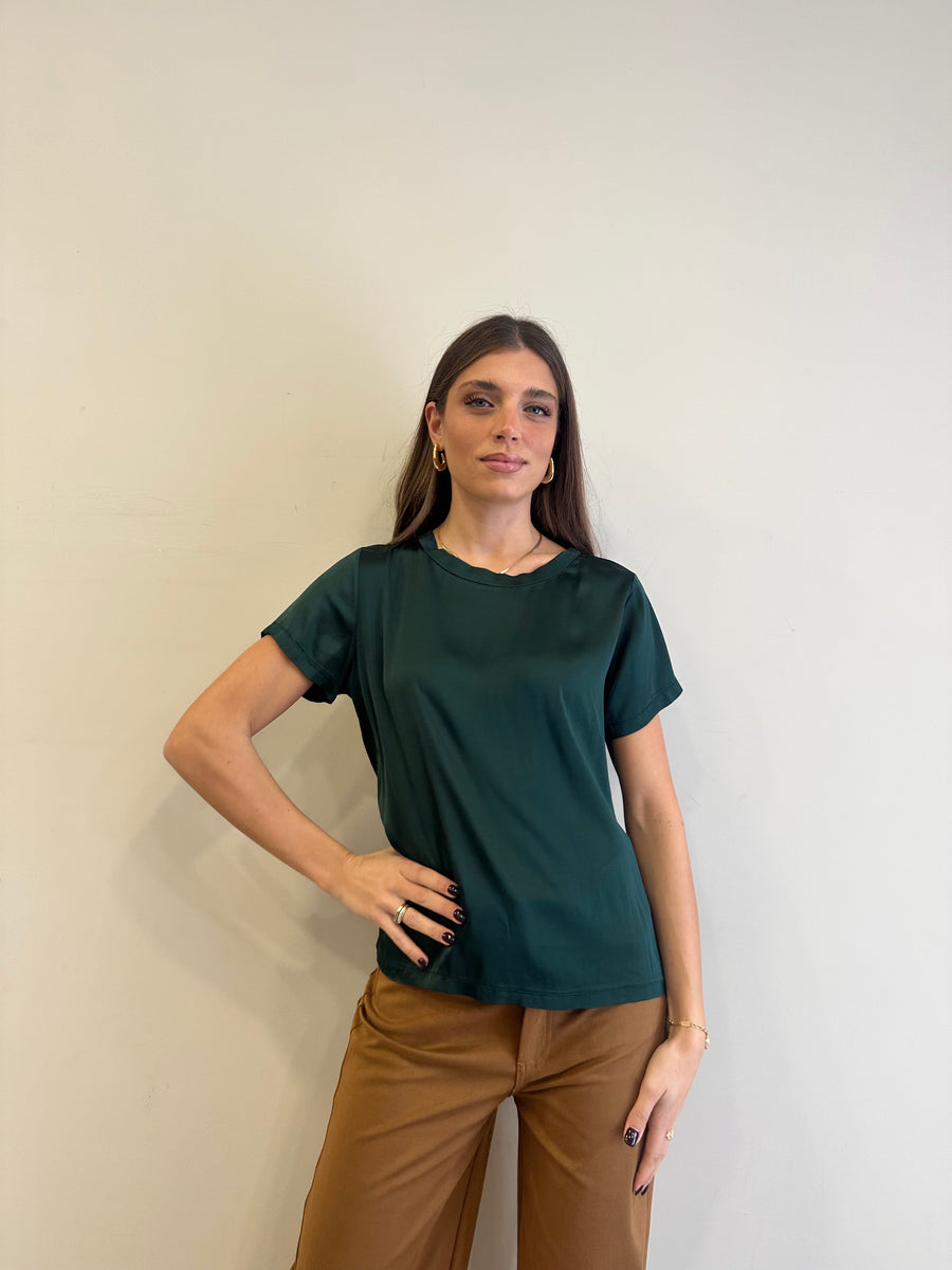 MOTEL Blusa satin verde