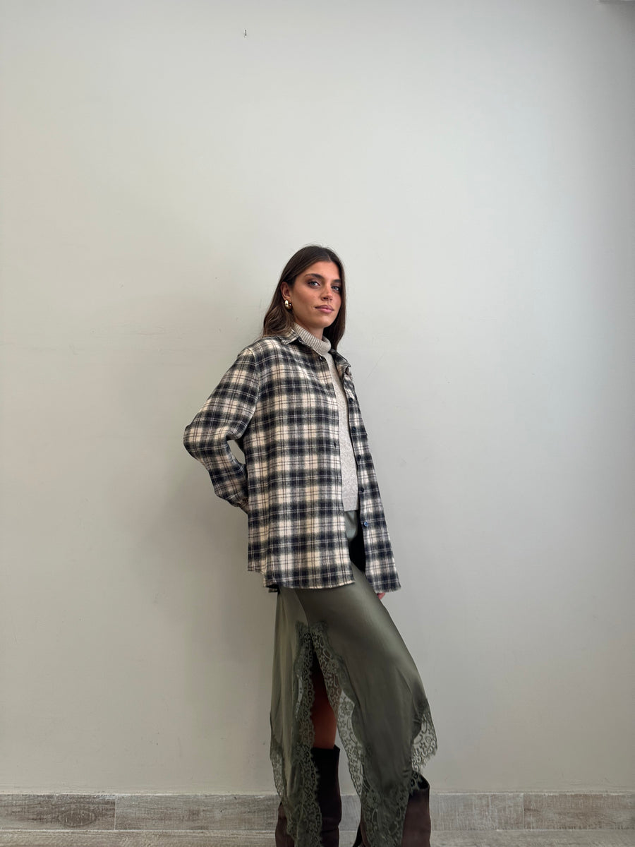 GIPSY INSIDE Camicia quadri moro/verde