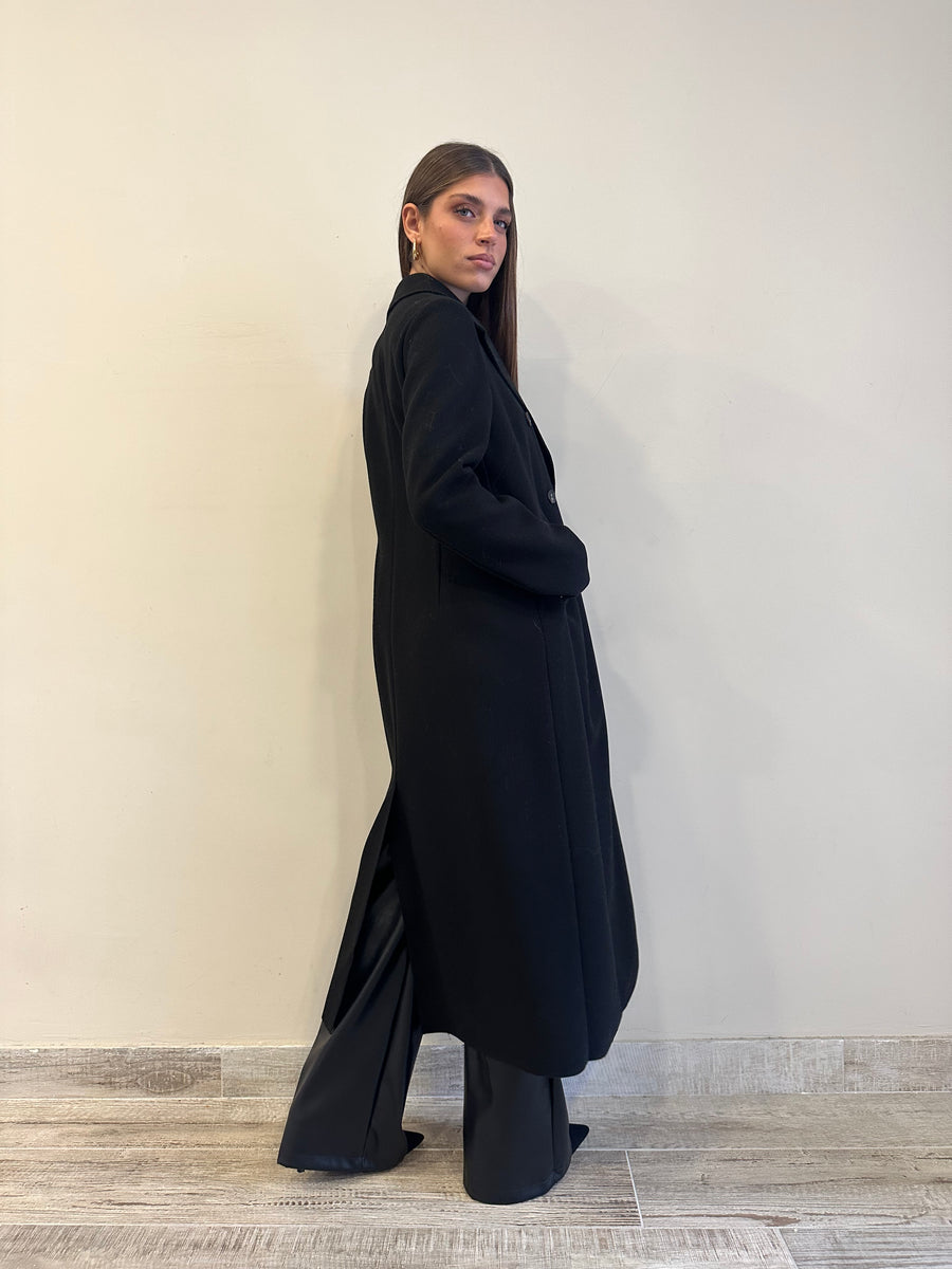 MOTEL Cappotto lungo doppiopetto nero