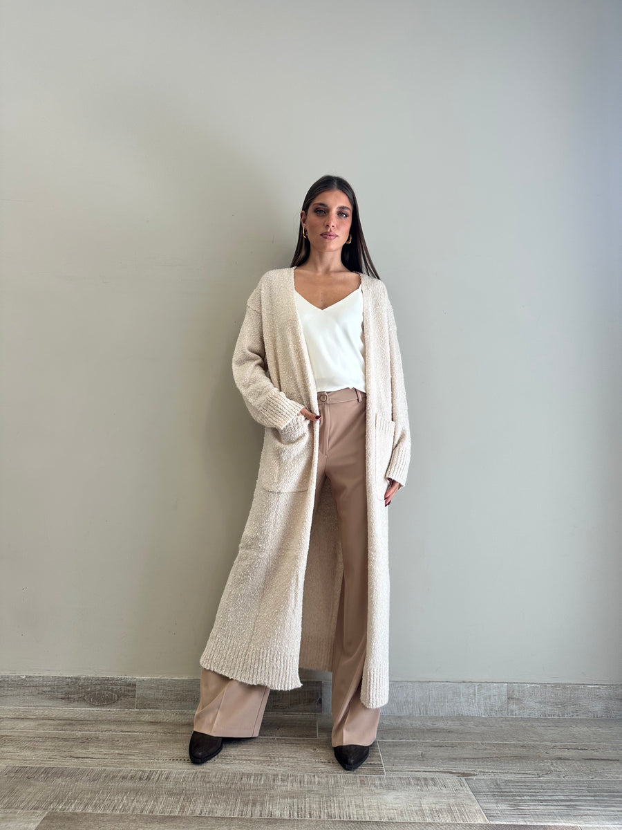 GLAMOROUS Cardigan lungo crema