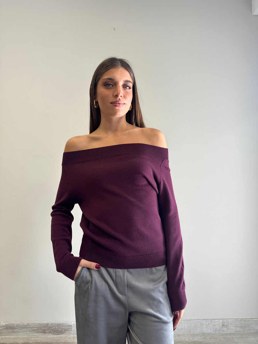 GIPSY INSIDE Maglia scollo dritto bordeaux