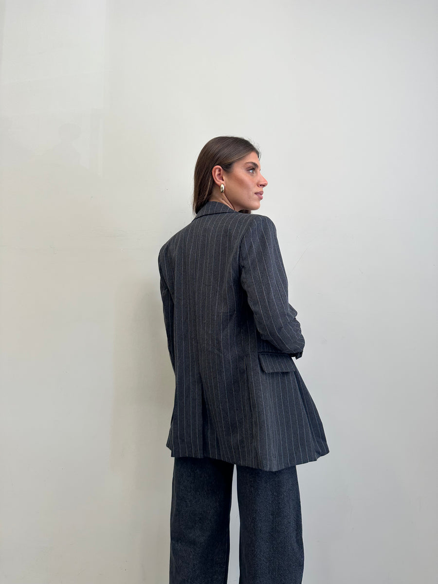 GLAMOROUS Blazer gessato grigio