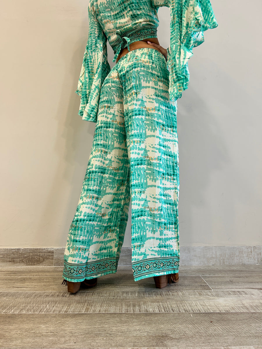 FREELOVE Panta Freelove Seta Gipsy Verde Acqua