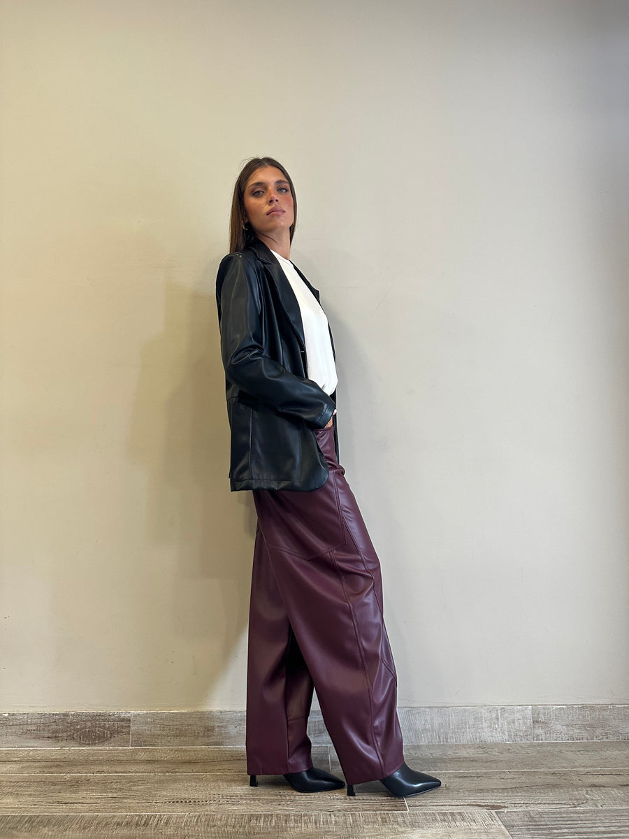 LE STREGHE Blazer ecopelle nero