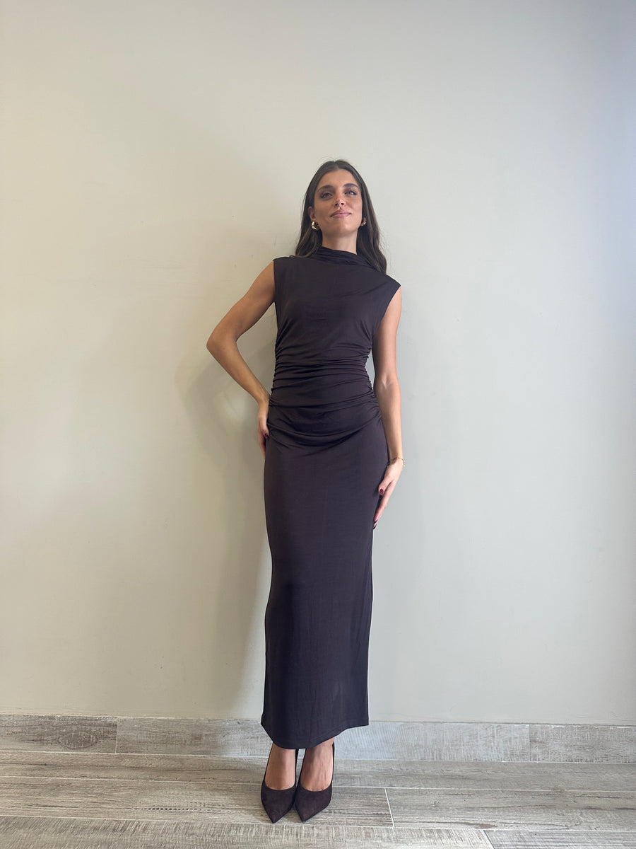 GLAMOROUS Abito smanicato elasticizzato moro