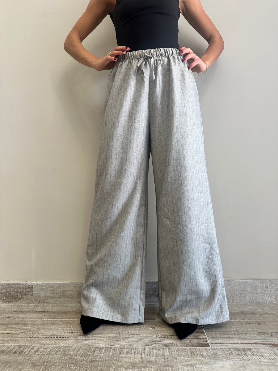 GLAMOROUS Pantalone gessato grigio chiaro